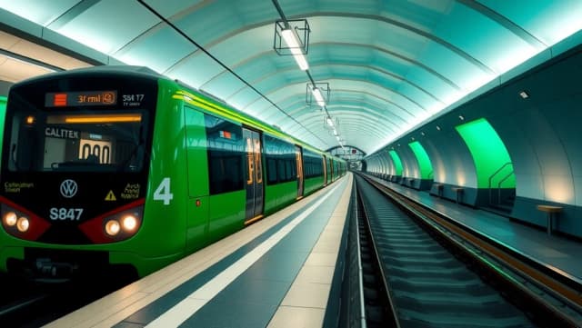 Tunnelbana gröna linjen genom Stockholm